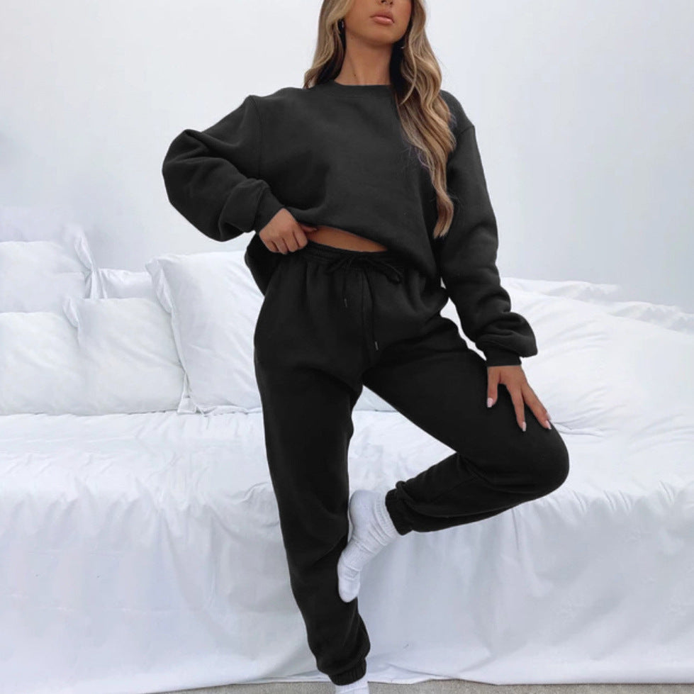 Damen Jogginganzug Baumwoll Sweatset Locker Fit