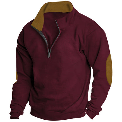 Herren Pullover Hochkragen Zip Verschluss Modern
