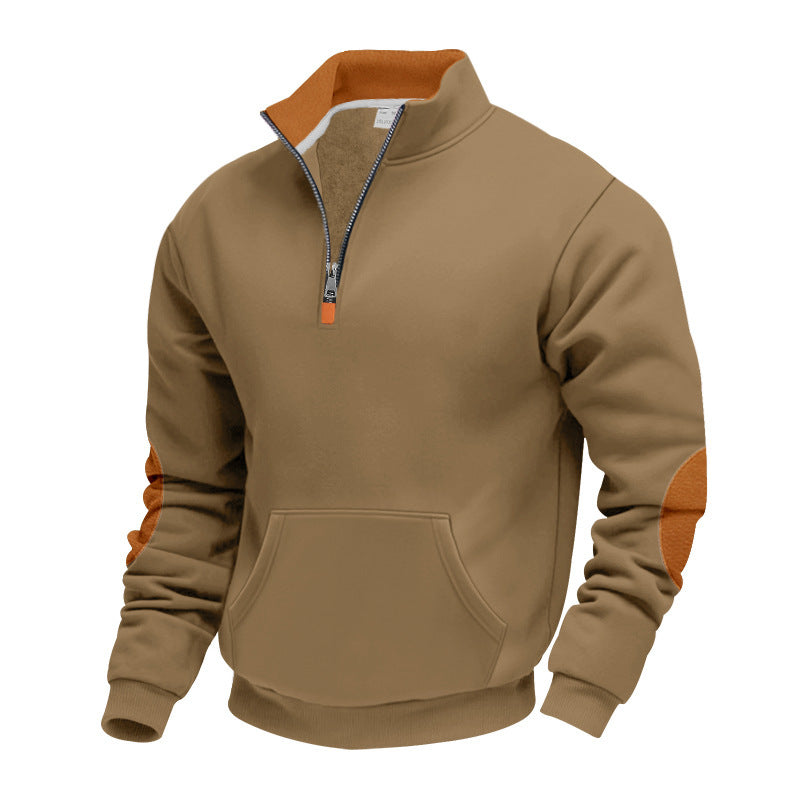 Herren Sportpullover Warm mit Kragen und Taschen