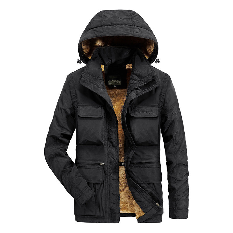 Herren Outdoor-Jacke Isoliert mit Abnehmbarer Kapuze