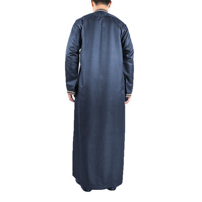 Herren Langmantel Elegant mit Stickerei und Knöpfen