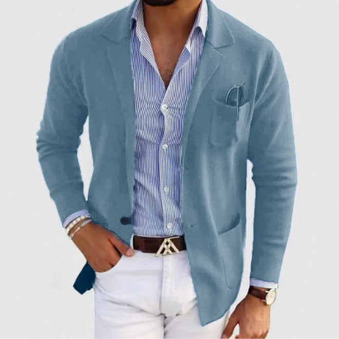 Herren Strickblazer Sportlich Modern mit Taschen