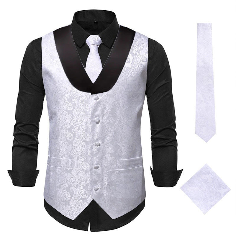 Herren Weste Leder Modern Schwarz