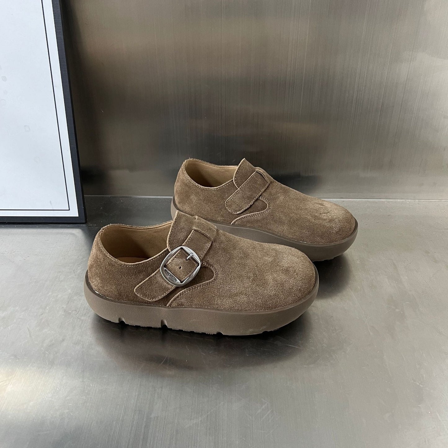 Damen Clogs Bequem Wildleder Ergonomisch Modern