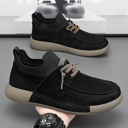Damen Sneaker Weich Nubukleder Elastisch Bequem