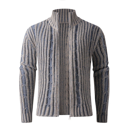Herren Strickjacke Modern mit Reißverschluss und Muster