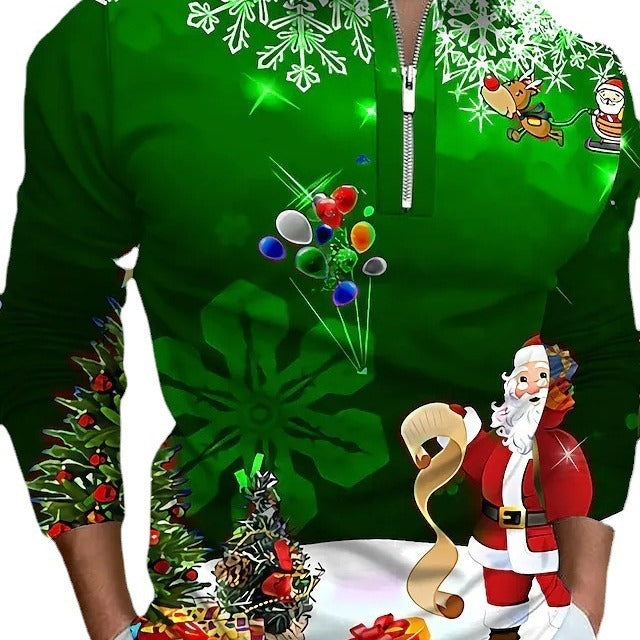 Weihnachtspullover Langarm Herren Festlich Rot Glanzstoff - BerlinGlamour