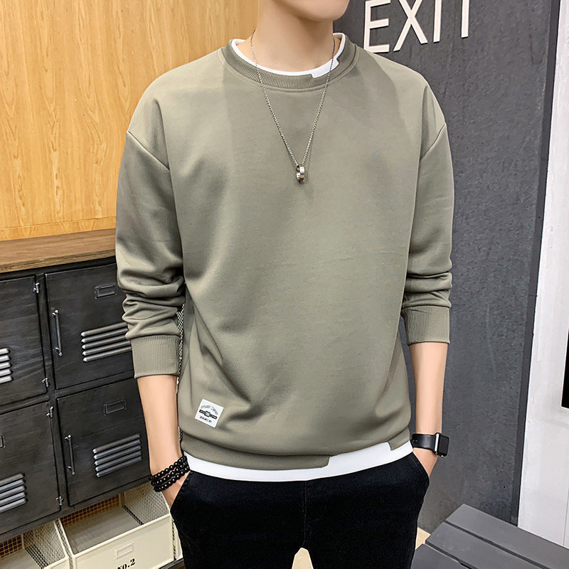 Herren Sweatshirt Lässig Mit Kontrast Saum Modern