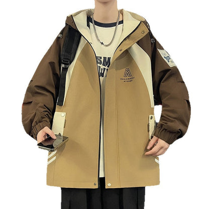 Herren Übergangsjacke Stadtjacke Verstellbares Kapuzenjacket