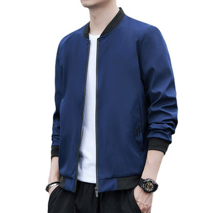 Herren Bomberjacke Modern Elastisch Reißverschluss