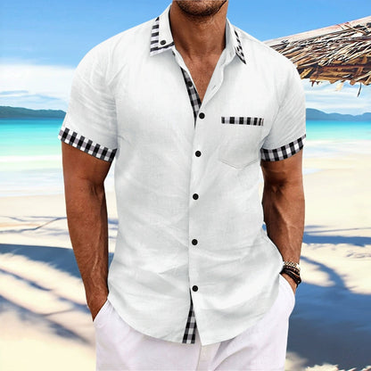 Herren Kurzarmhemd Modern Kariert Slim Fit