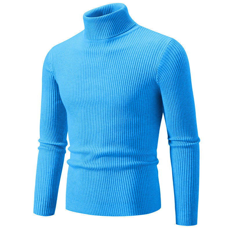 Herren Pullover Rollkragen Modern Feinripp Design