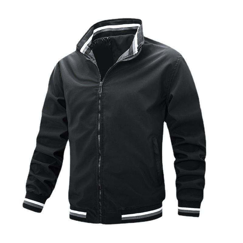Herren Bomberjacke Elegante Isolierte Winterjacke Schwarz