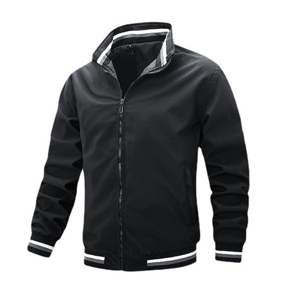 Herren Bomberjacke Elegante Isolierte Winterjacke Schwarz