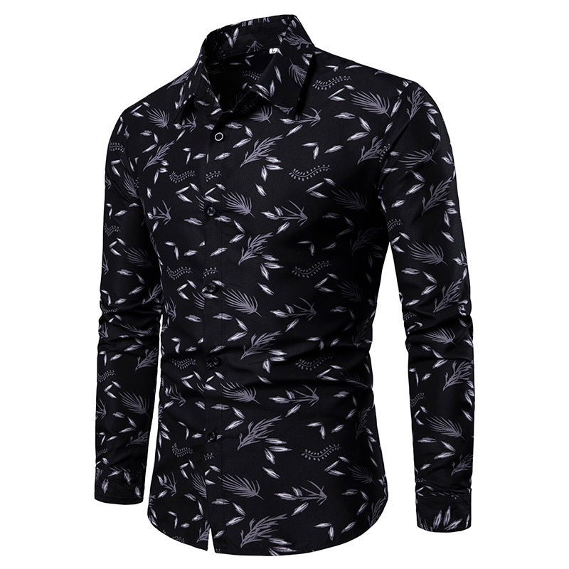 Herren Hemd Elegant Floralmuster Stilvolle Bluse