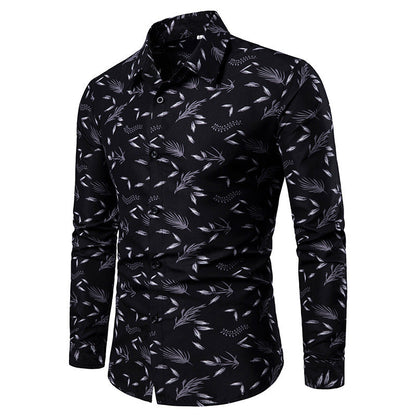 Herren Hemd Elegant Floralmuster Stilvolle Bluse
