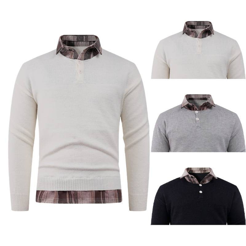 Herren Pullover Mit Hemdkragen Elegantes Design