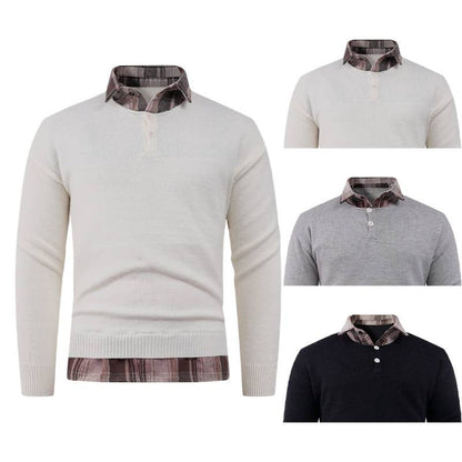 Herren Pullover Mit Hemdkragen Elegantes Design