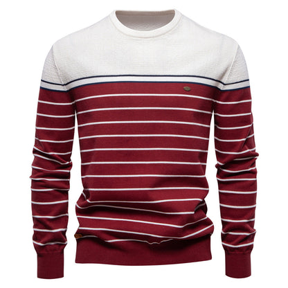 Herren Strickpullover Maritim Streifen Modern