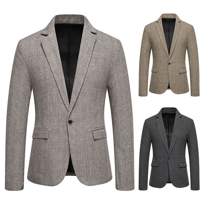 Herren Blazer Slim Fit mit Karomuster Elegant