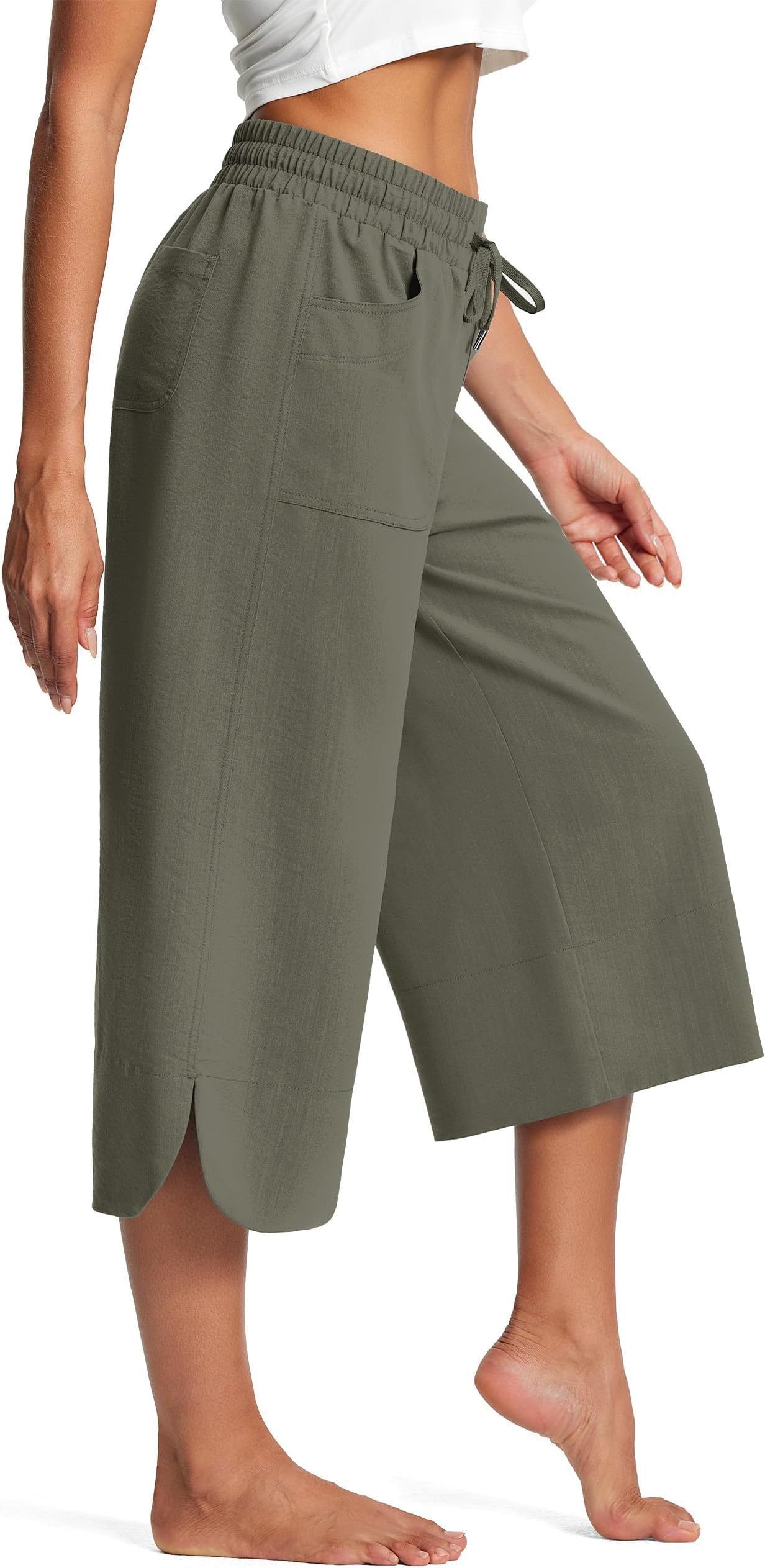Bequeme Damen Culotte Elastisch Mit Taschen