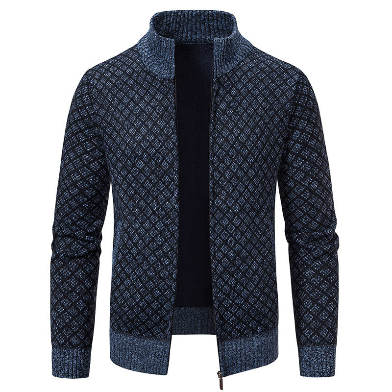 Herren Strickblazer Modern mit Muster und V-Ausschnitt