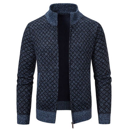 Herren Strickblazer Modern mit Muster und V-Ausschnitt