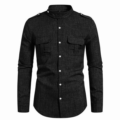 Herren Hemd Langarm mit Brusttaschen Modern