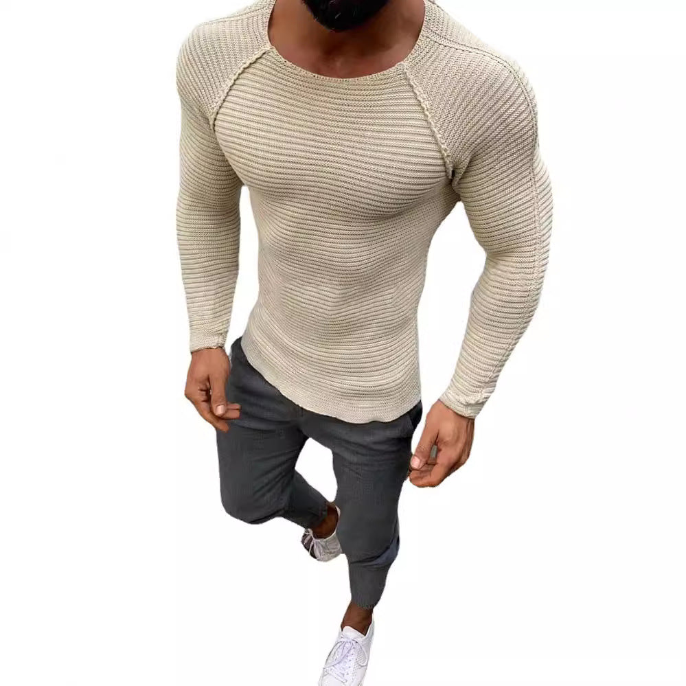 Herren Strickshirt Langarm Elegantes Design