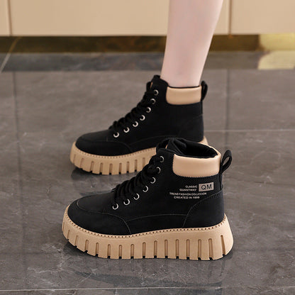 Damen Sneaker High-Top Dicksohle Trendy Schuhe Frauen