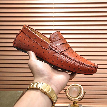 Herren Mokassins Leder Elegant Schuhe Schwarz