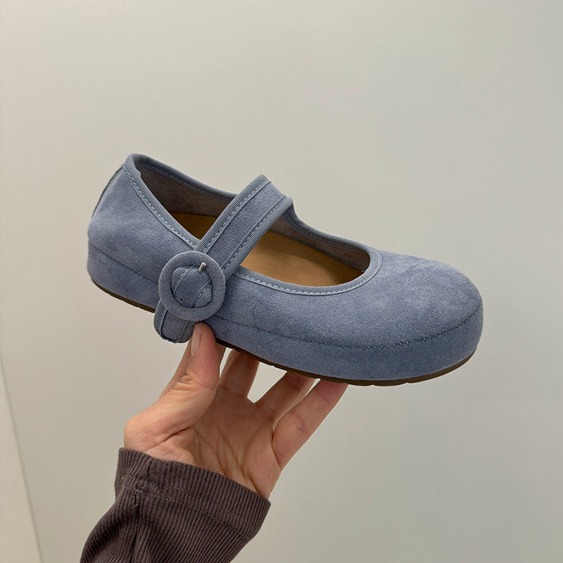 Damen Ballerinas Bequem Weich Riemen Schuhe