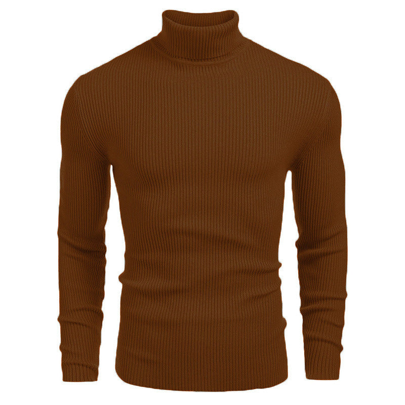 Herren Rollkragenpullover Feinrippstrick Elegante Mode
