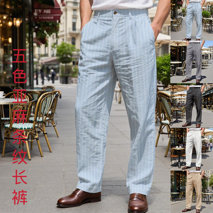 Herren Anzughose Streifen Slim Fit Elegant