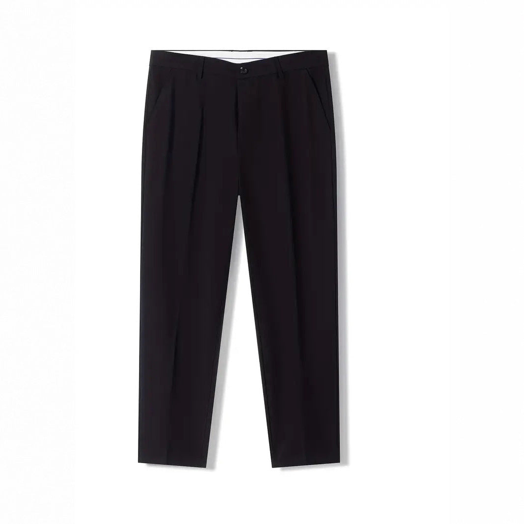 Herren Slimfit Hose Baumwolle Elegant Schwarz