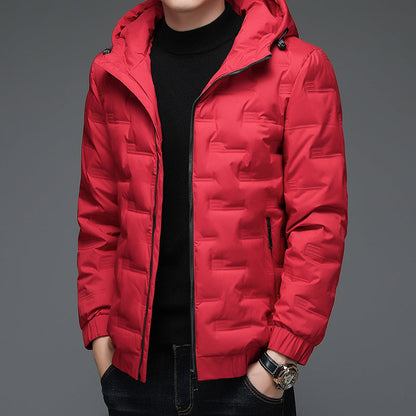 Herren Steppjacke Isoliert Warm mit Kapuze