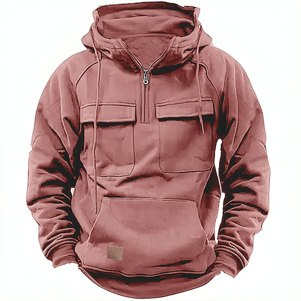 Herren Kapuzenpullover Modern mit Taschen Schwarz