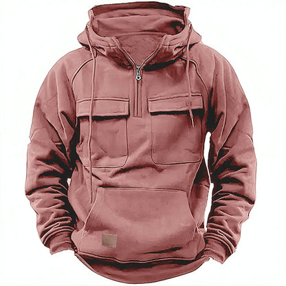 Herren Kapuzenpullover Modern mit Taschen Schwarz