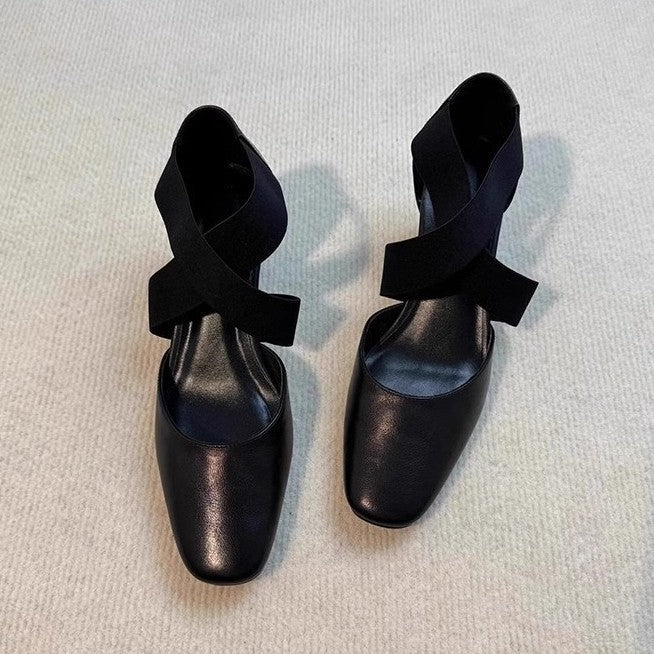 Damen Slingback Pantoletten Elegante Schuhe mit Kreuzband