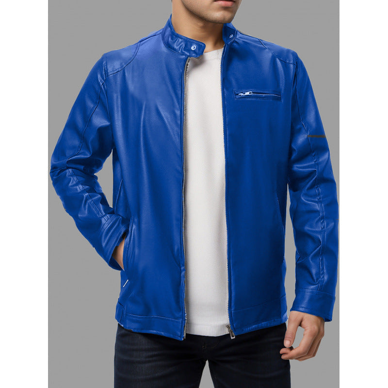 Herren Lederjacke Elegante Schwarz Ledermantel