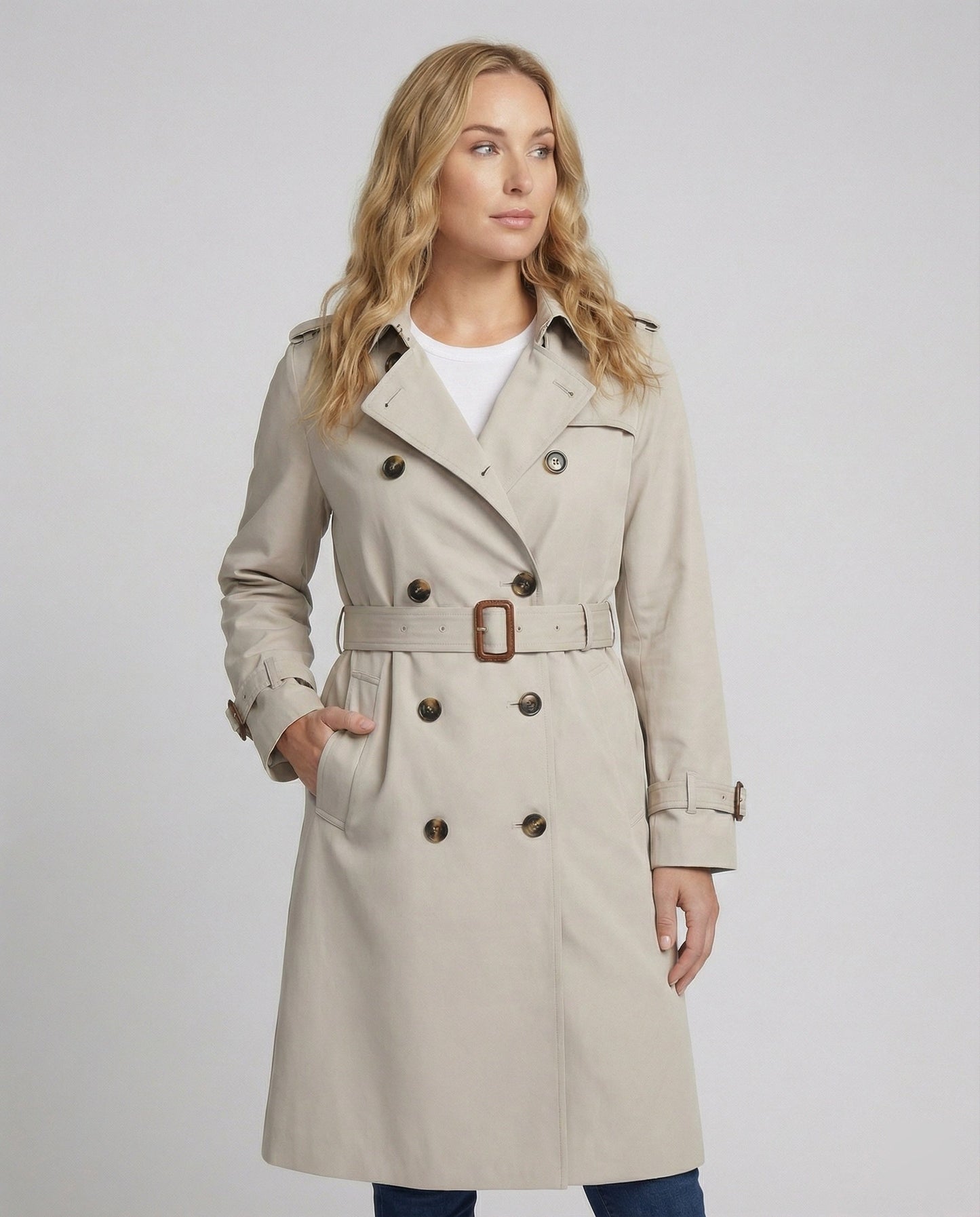 Damen Trenchcoat Oversize Grau Herbstmode