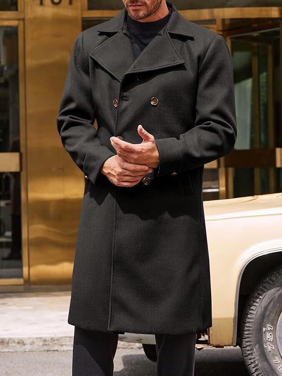 Herren Wollmantel Elegant Wendbar Berliner Stil