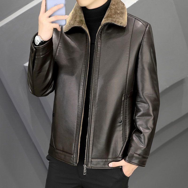 Lederjacke Herren Modisch Mit Weichem Innenfutter