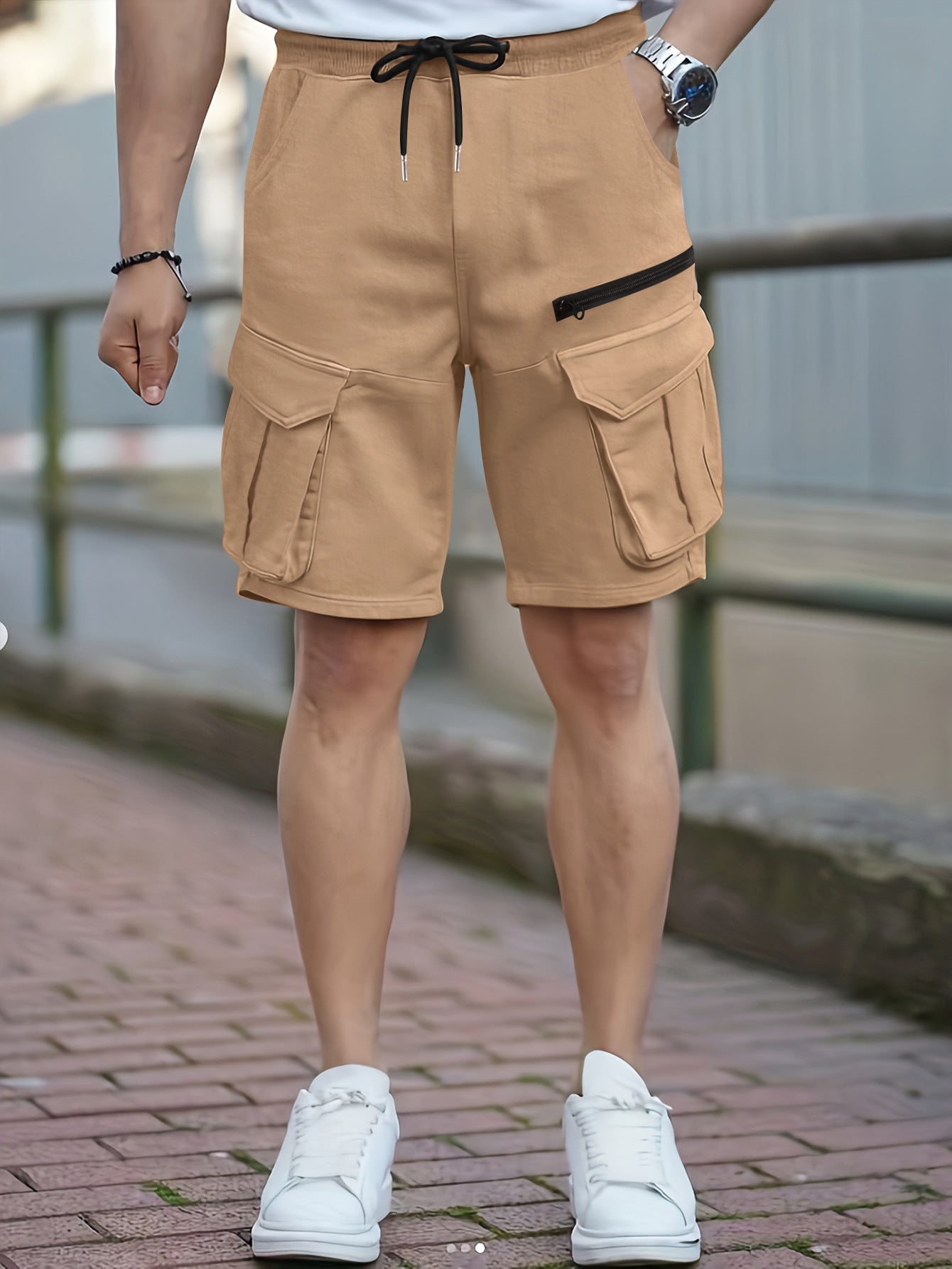 Herren Cargo Shorts Funktionale Mehrfachtaschen Shorts