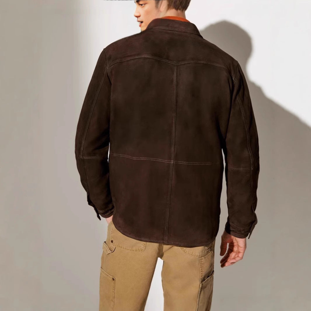Herren Lederjacke Modern Schnitt Praktisch