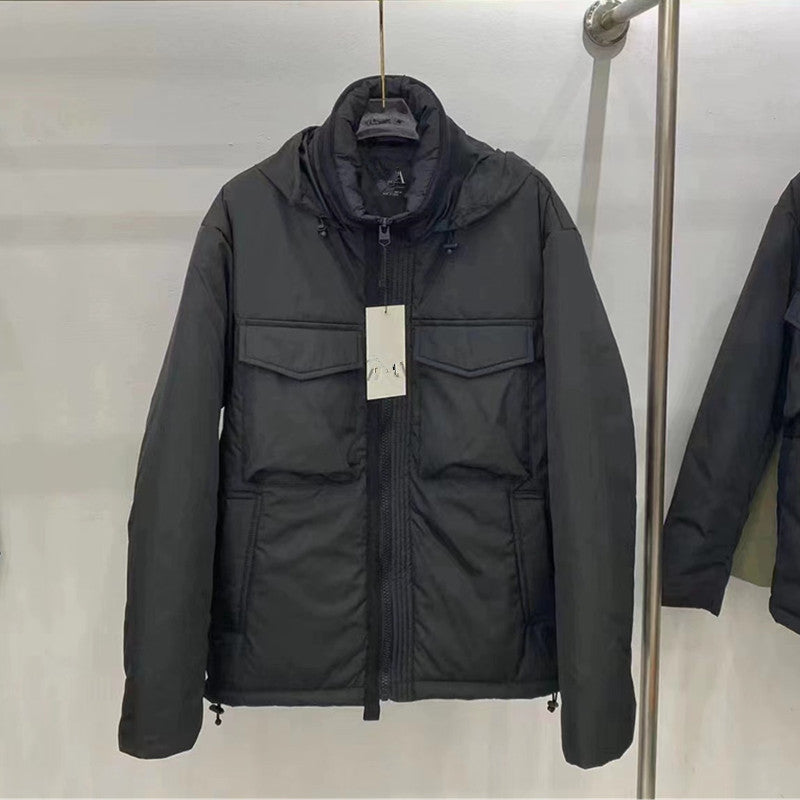 Herren Outdoorjacke Lässig mit Kapuze und Taschen