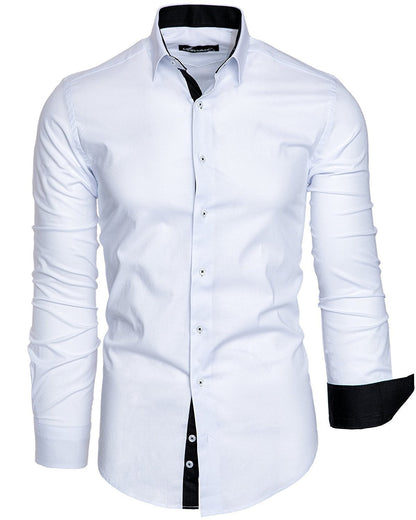 Herren Langarmhemd Slim Fit Modern Elegantes Design