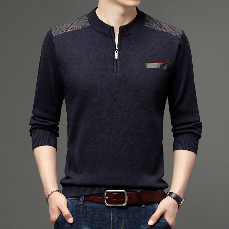 Eleganter Herren Pullover Halbzip Modern