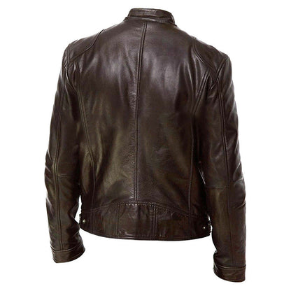 Lederjacke Herren Modern Biker Style Schwarz