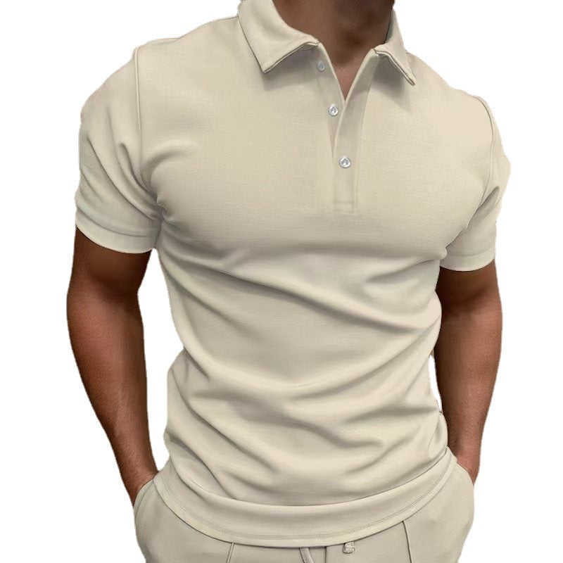 Herren Poloshirt Modern Kurzarm Stehkragen Sportlich